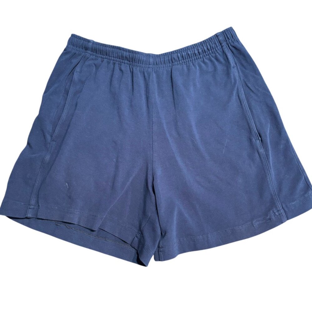 Nike men's navy blue elastic waste drawstring Athletic shorts T2K XL -HEMMED